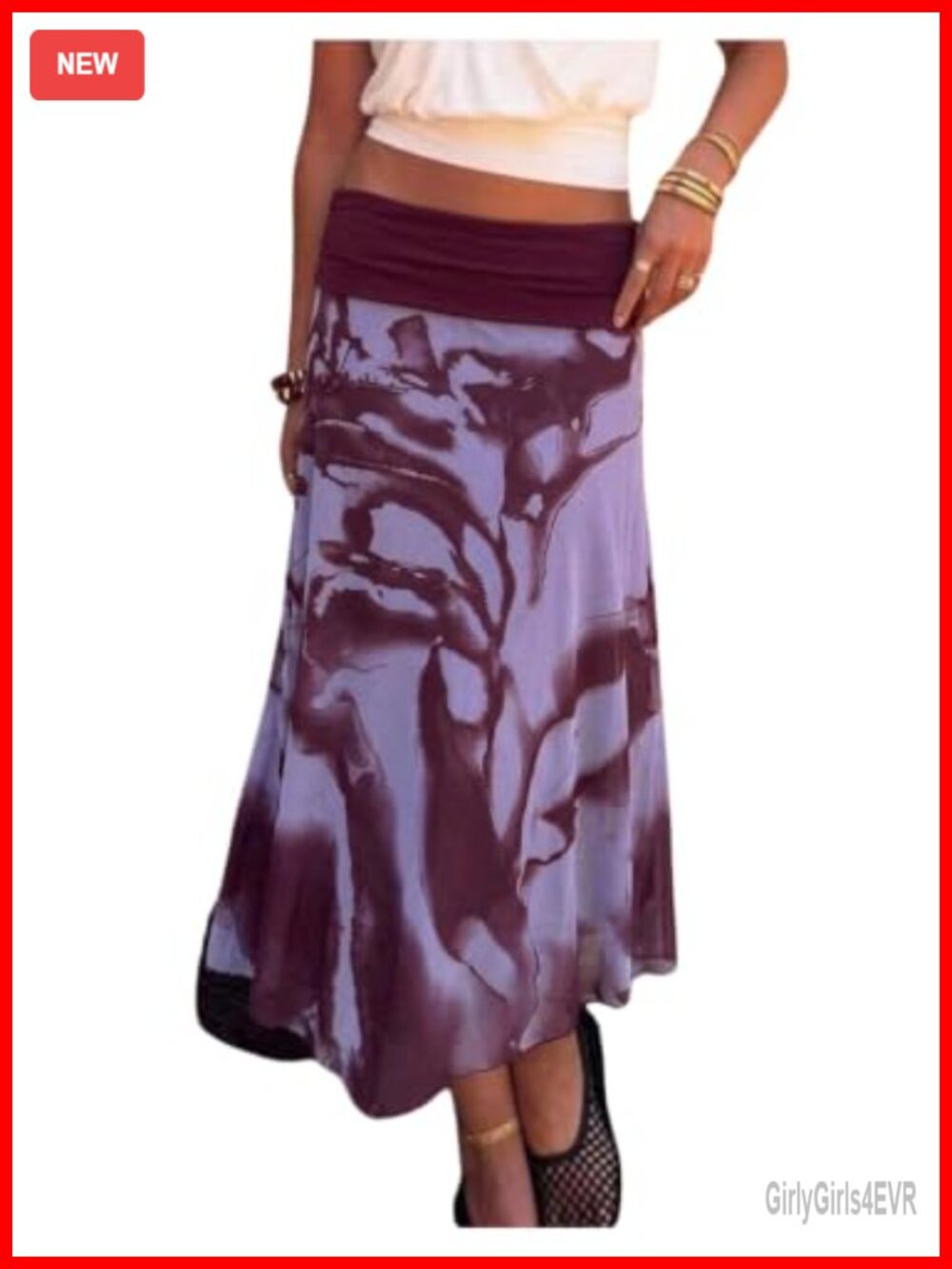Floerns Mesh Asymmetrical Low Rise A Line Maxi Skirt